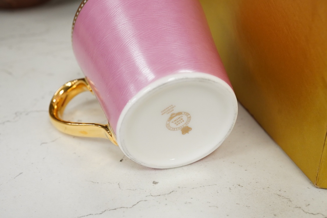 A Royal Collection of Faberge set of six bone china cups and saucers, boxed